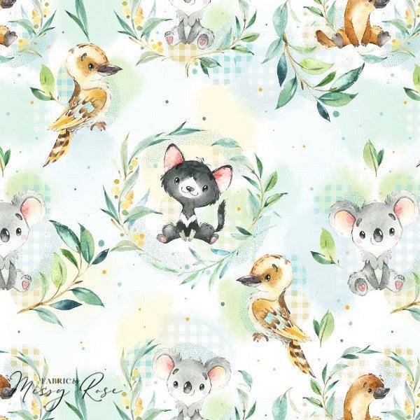 Long Sleeve Anglaise Dress | ‘Baby Australian Animals’ | Fabric by Missy Rose | Sz 6