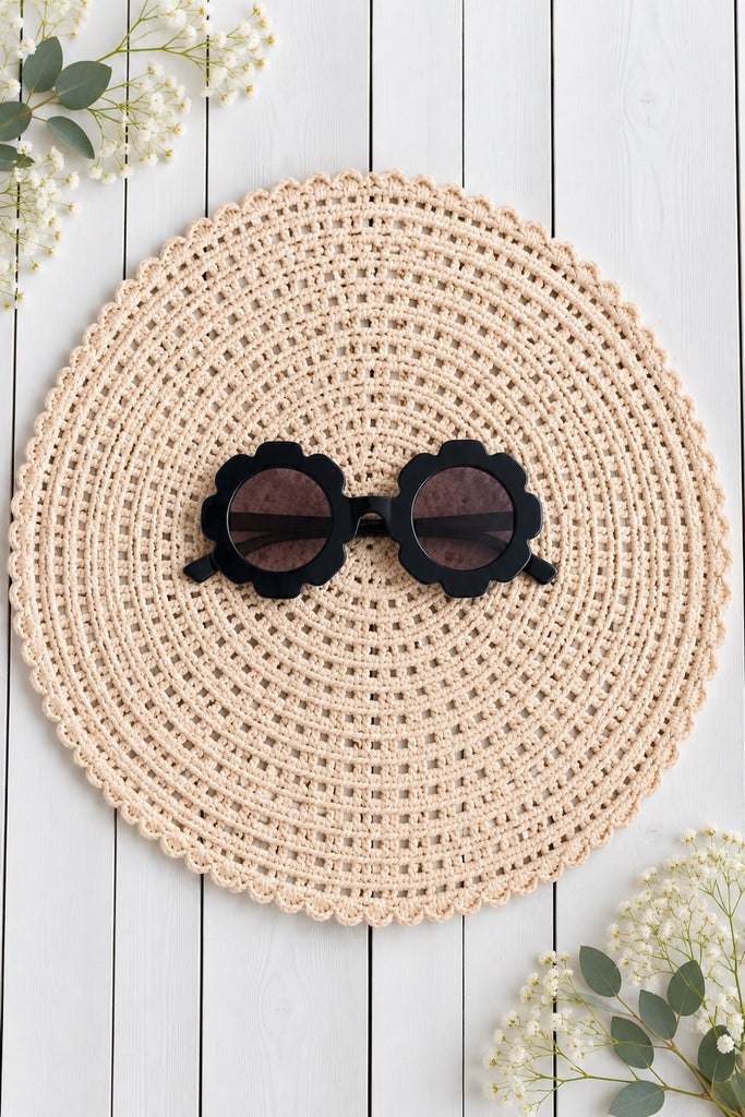 Kids Flower Sunnies ~ Black