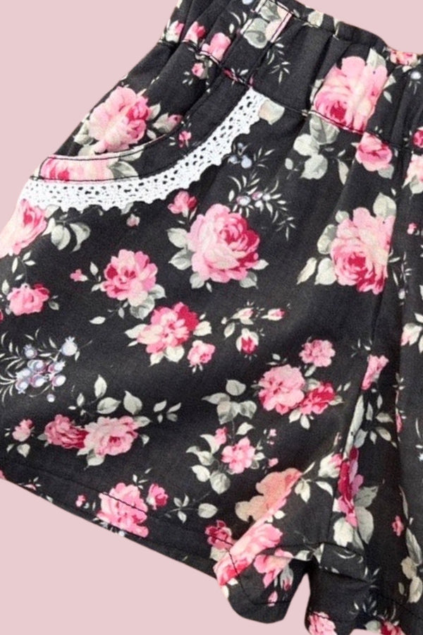 Pocket Shorts ~ Sz 1 | Lecien ‘Antique Rose’