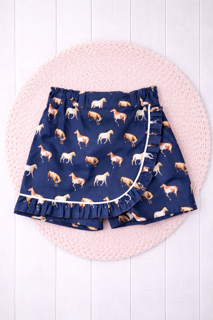 For Samara ~ Sz 4 | Skort | ‘Wild Horses’ | From the Wild Rose Collection | By Riley Blake