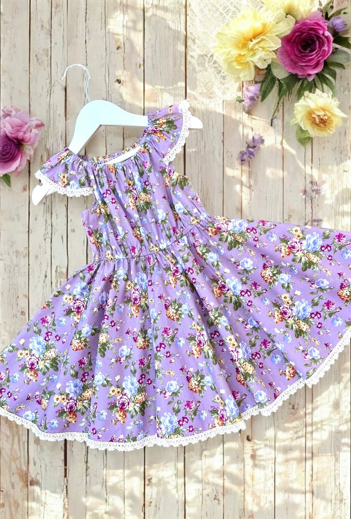 For Stephanie ~ Sz 3 | High Waisted Twirling Dress | Garden of Eve in Purple