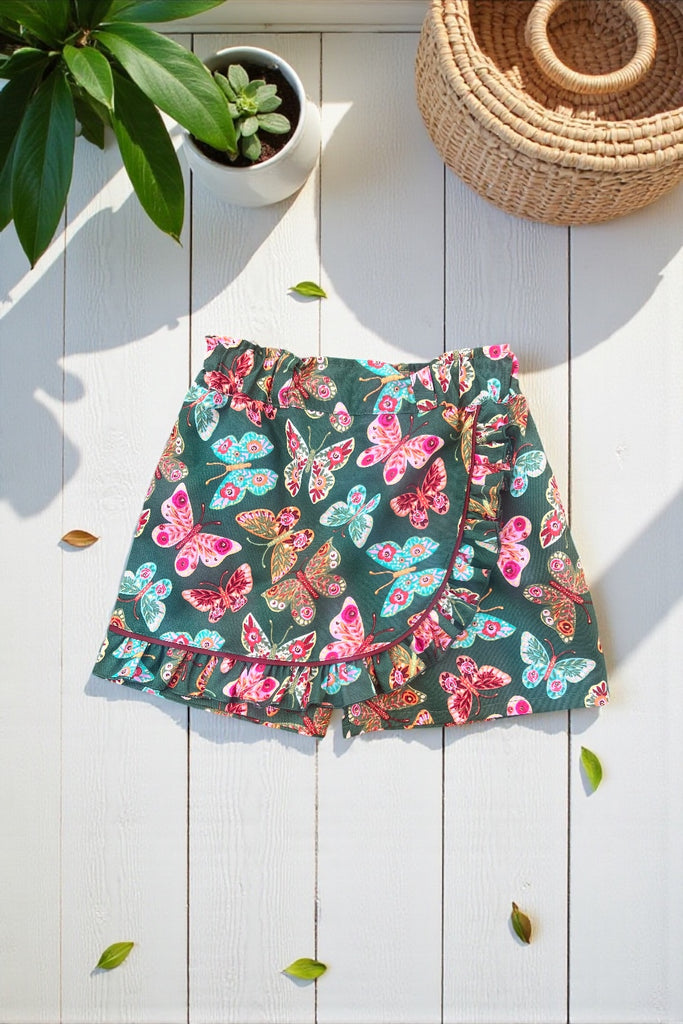 For Muireann ~ Sz 3 | Skort ‘Scattered Butterflies’ From the Folk Flora Collection  By Caroline Alfred’s For 3 Wishes