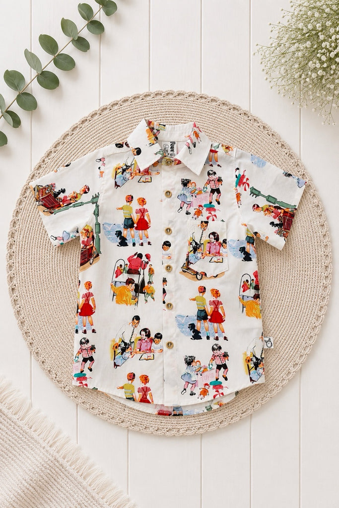 For VanessaJensen |  Button Shirt
‘Vintage Play’
OOAK ~ Sz 5