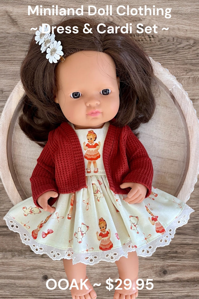 For Donna ~ Miniland Doll Clothing Set ~ Dress & Cardi
