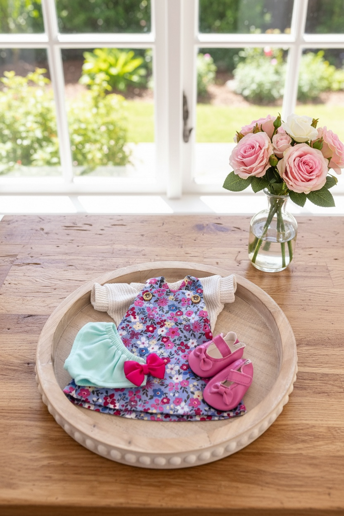 For Kate | Dolly Skirtall, Top & Undies + Free Shoes & Hair Clip
For Miniland Dolls