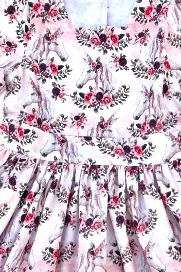 Long Sleeve Anglaise Dress
Crown of the Moon Unicorns 
OOAK ~ Sz 4