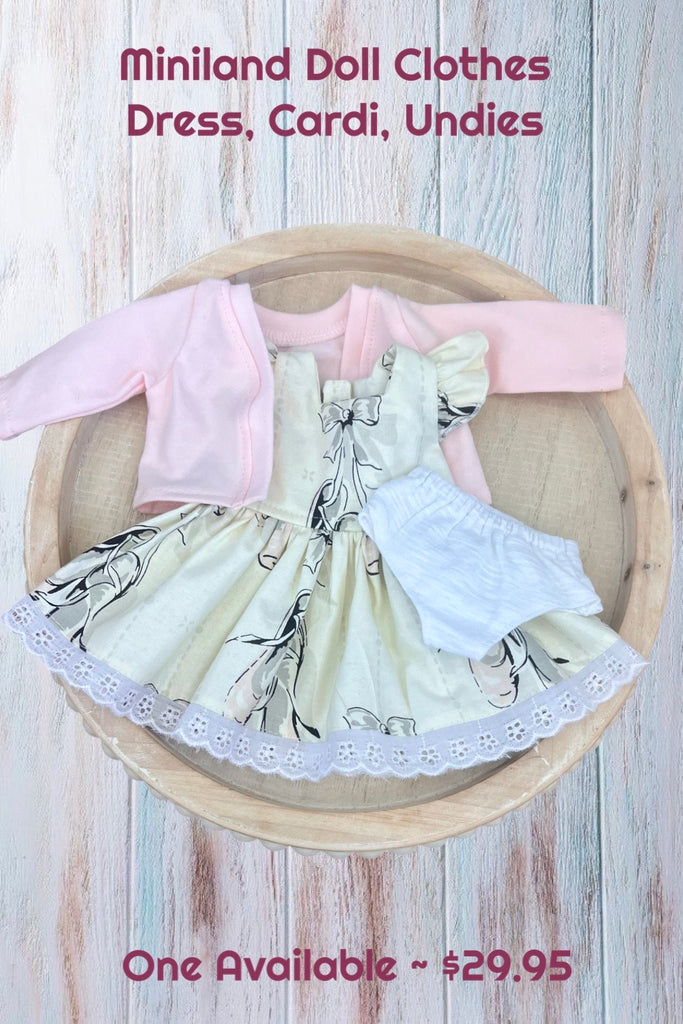 For Alisha ~ Miniland Doll Clothing Set ~ Dress & Cardi