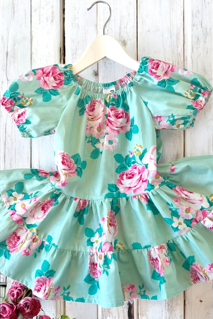Riverside Dress | ‘Floral Bouquet’ in Mint | From The Gazebo Collection | By Tanya Whelan | Sz 3