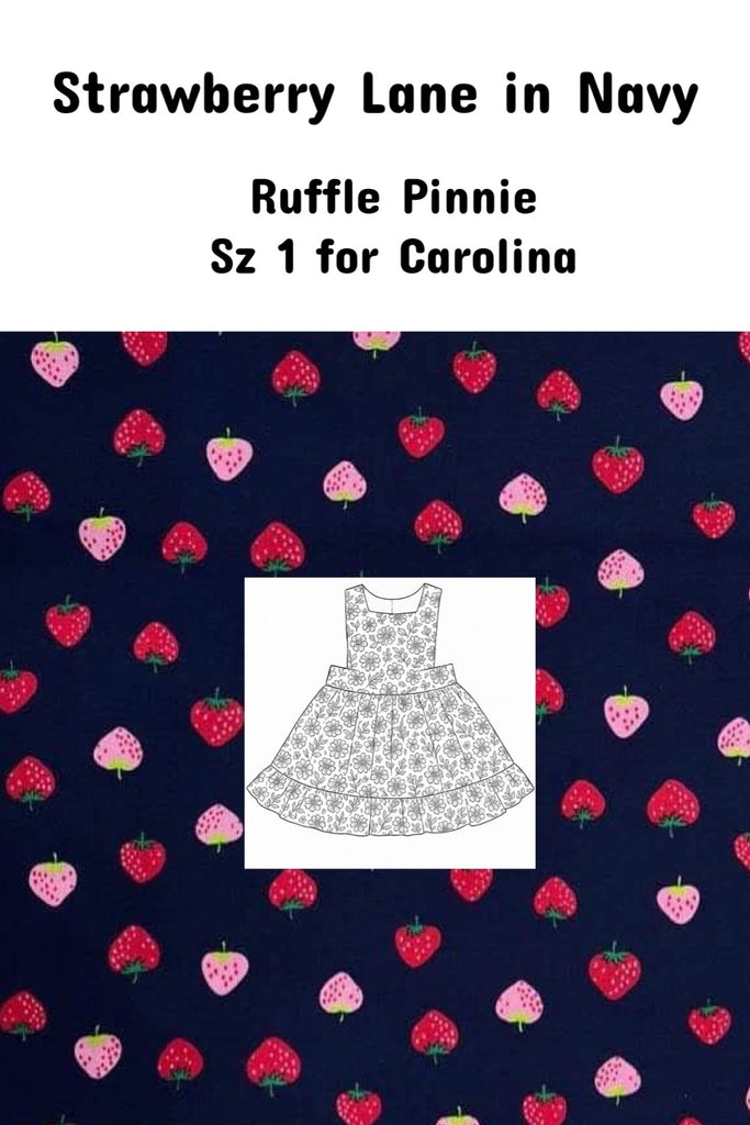 Custom Order For Carolina | Ruffle Pinnie ~ Sz 1 | Strawberry Lane