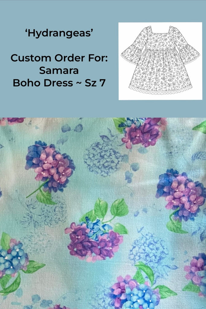 Custom Order For Samara | Boho Dress ~ Sz 7 | Hydrangeas