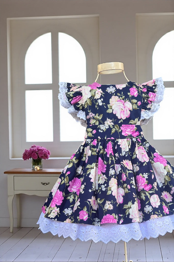 For Rynae ~ Sz 7 | Charlotte Emma Dress | Whispering Blooms in Navy