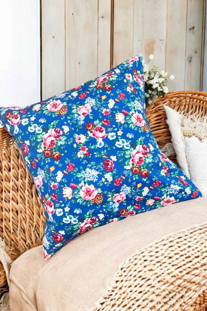 Cushion Cover ~ Enchanted Garden in Blue