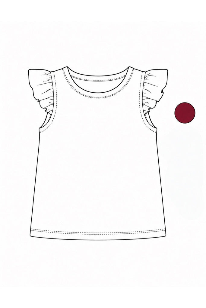 Custom Order For Dee Atkins | Flutter Tee ~ Wine ~ Sz 4