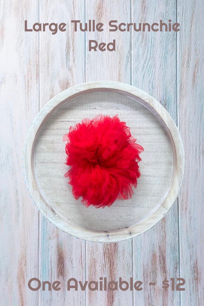 For Alisha | Large Tulle Scrunchie ~ Red