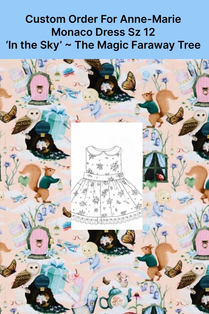 Custom Order For Anne-Marie | Monaco Dress ~ Sz 12 | ‘In the Sky’ | The Magic Faraway Tree