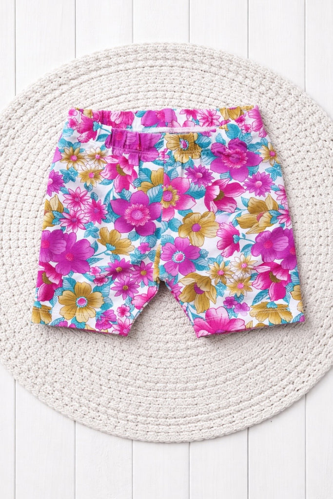 Bike Shorts | ‘Sunshine Carnival’ | Organic Cotton Spandex ~ Sz 3, 4, 5, 6, 8, 10, 12p