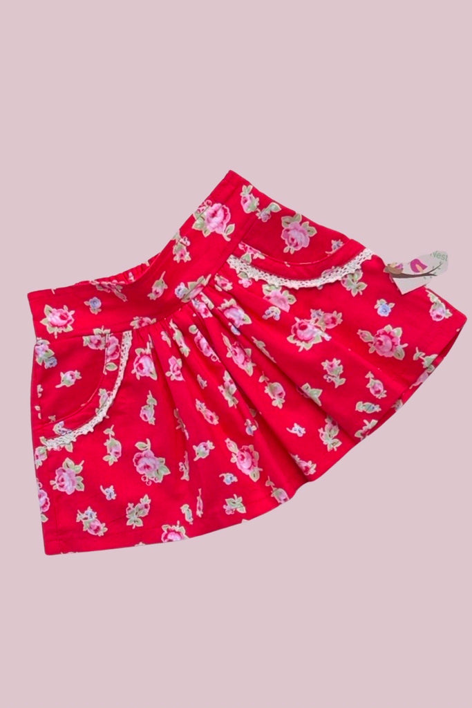 Pocket Skirt | Lecien Flower Sugar in Red ~ Sz 0