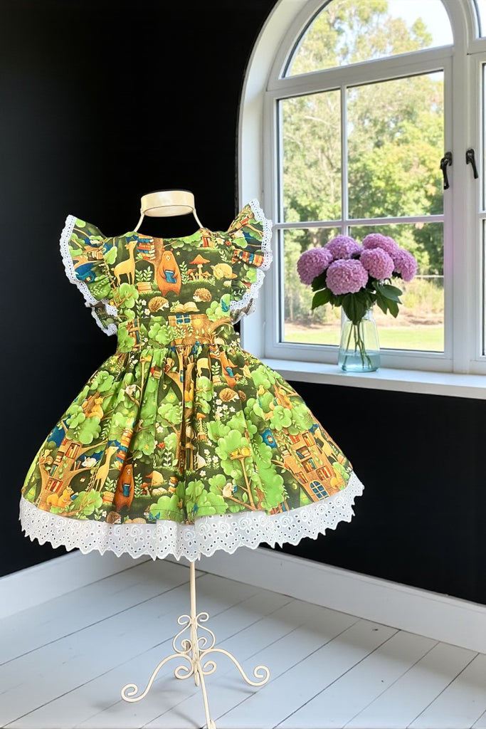 Charlotte Emma Dress | ‘Animal Treehouse’ From the Forest Fables Collection by Paintbrush Studios | Sz 3, 5