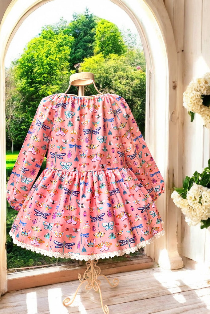 Long Sleeve Vintage Seaside Dress | ‘Butterflies’ | From the Flutter By Collection 
For Dashwood Studios
