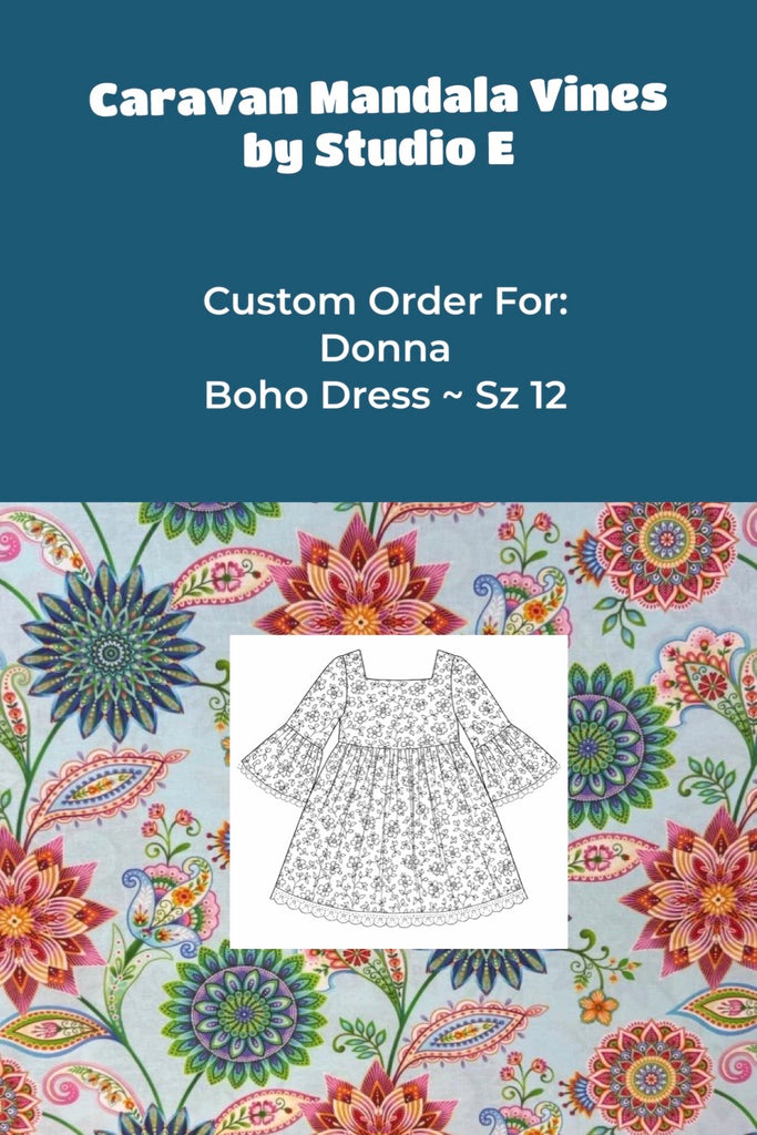 Custom Order For Donna Lush | Boho Dress ~ Sz 12 | Caravan Mandala Vines 
by Studio E