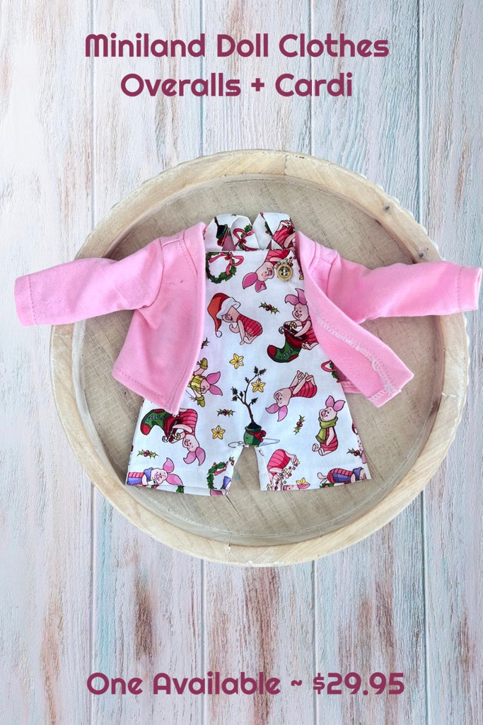 For Bess | Miniland Doll Clothing Set | Overalls & Cardi