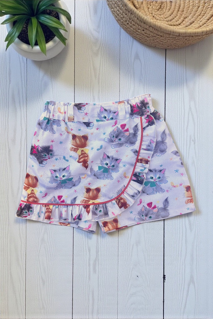 For Yvonne ~ Sz 3 | Skort ‘Kitties’ By Michael Miller