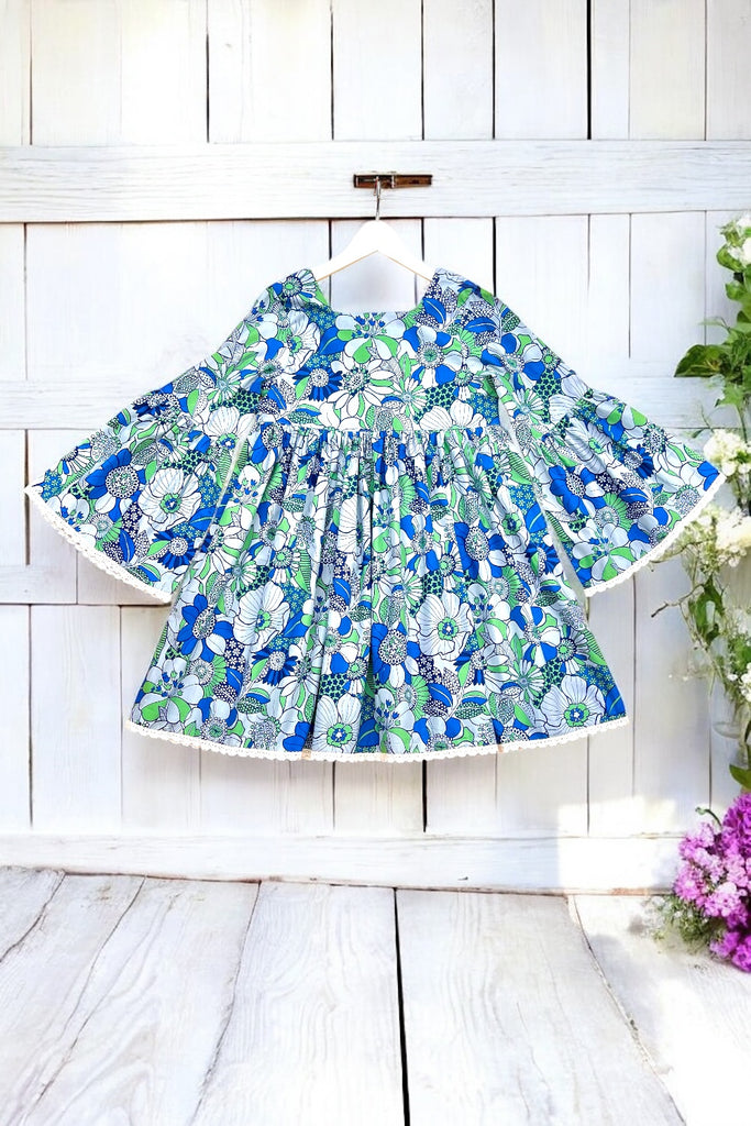 Boho Dress | ‘FlowerChild Blues’ | OOAK ~ Sz 12