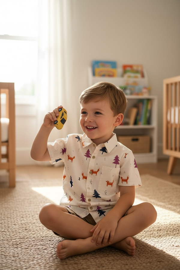 Button Shirt
'Scandi Fox Friends'