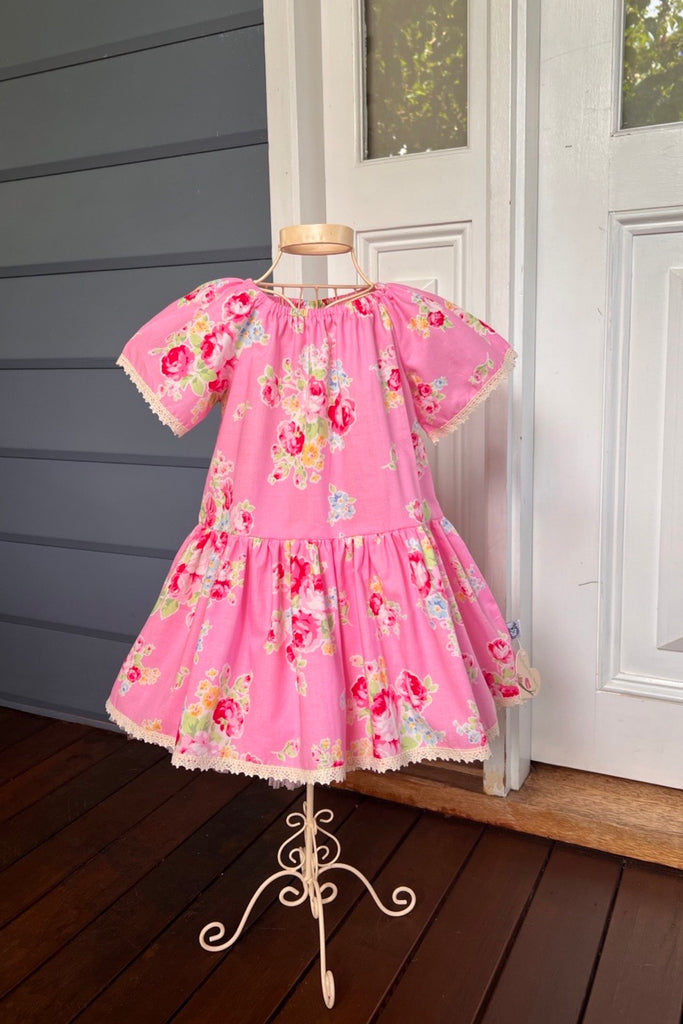 Vintage Seaside Dress | Lecien Flower Sugar | Pink ~ Sz 3