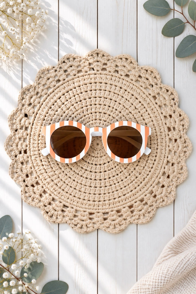 For Bess | Kids Vintage Sunnies (Unisex) ~ Striped | UV 400 Protection | Polarised 
To fit children 3 to 10 years