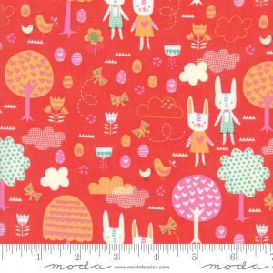 Boho Easter Dress | The Great Hunt in Coral | From the Spring Bunny Fun Collection by Stacy Iest Hsu for Moda Fabrics ~ Sz 6