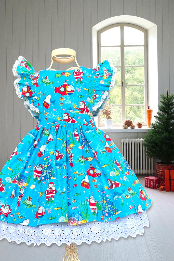 For Samara | 🎄Christmas🎄
Charlotte Emma Dress
‘Underwater Santa’
By Fabric Traditions
OOAK ~ Sz 5