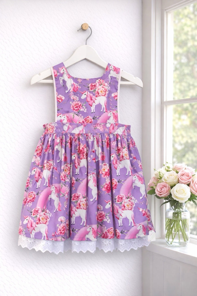 Avalon Dress
‘Prancing Unicorns in Lavender’
OOAK ~ Sz 8