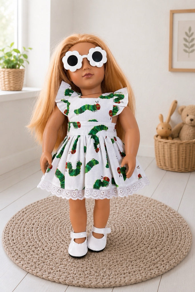 For Gabi | Very Hungry Caterpillar Dolly Dress + Free Sunnies  & Shoes For Our Gen Dolls