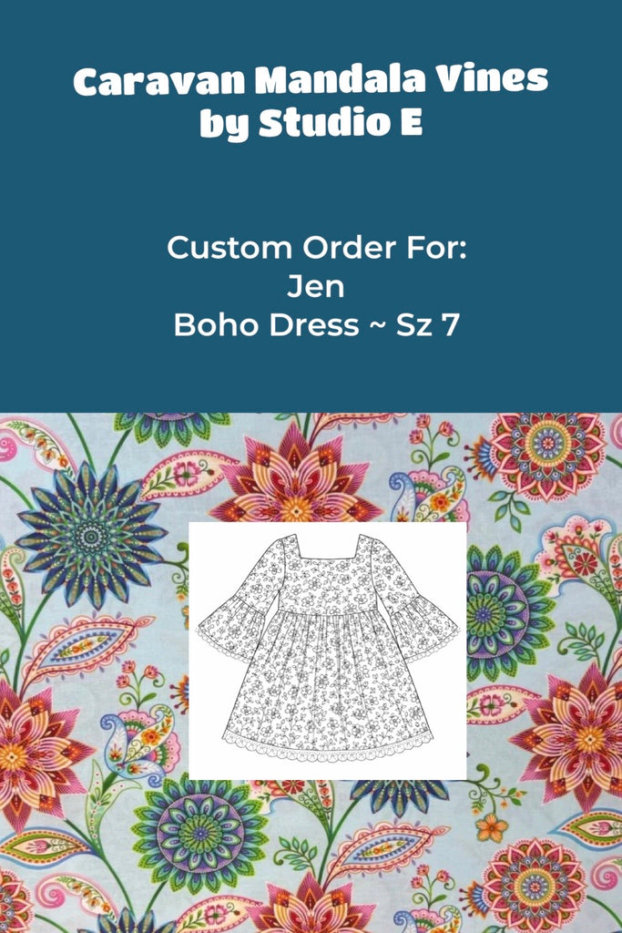 Custom Order For Jen | Boho Dress ~ Sz 7 | Caravan Mandala Vines  by Studio E
