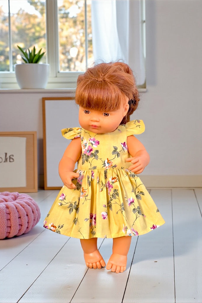 Miniland Doll Tea Party Dress - Adela in Sunshine