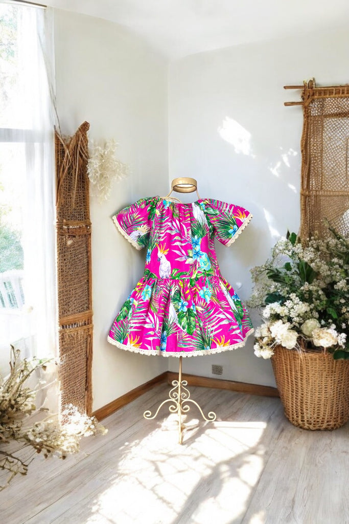 Vintage Seaside Dress | Tropical Cockatoo