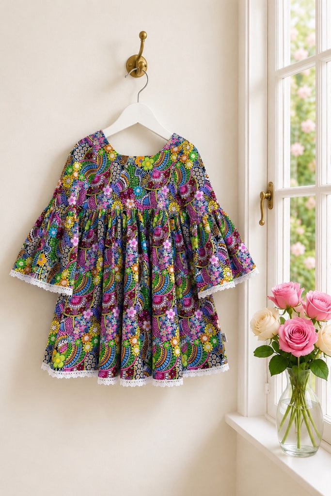 For Gabi ~ Sz 5 | Boho Dress ‘Retro Paisley'