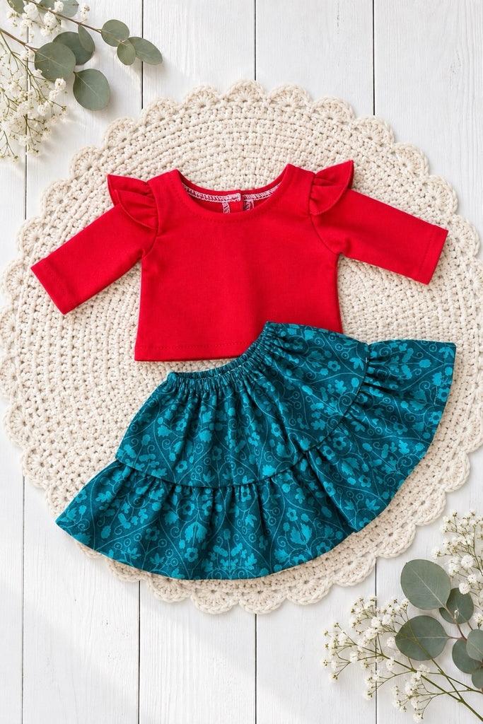 Liberty Skirt + Red Flutter Tee | For Our Generation Dolls