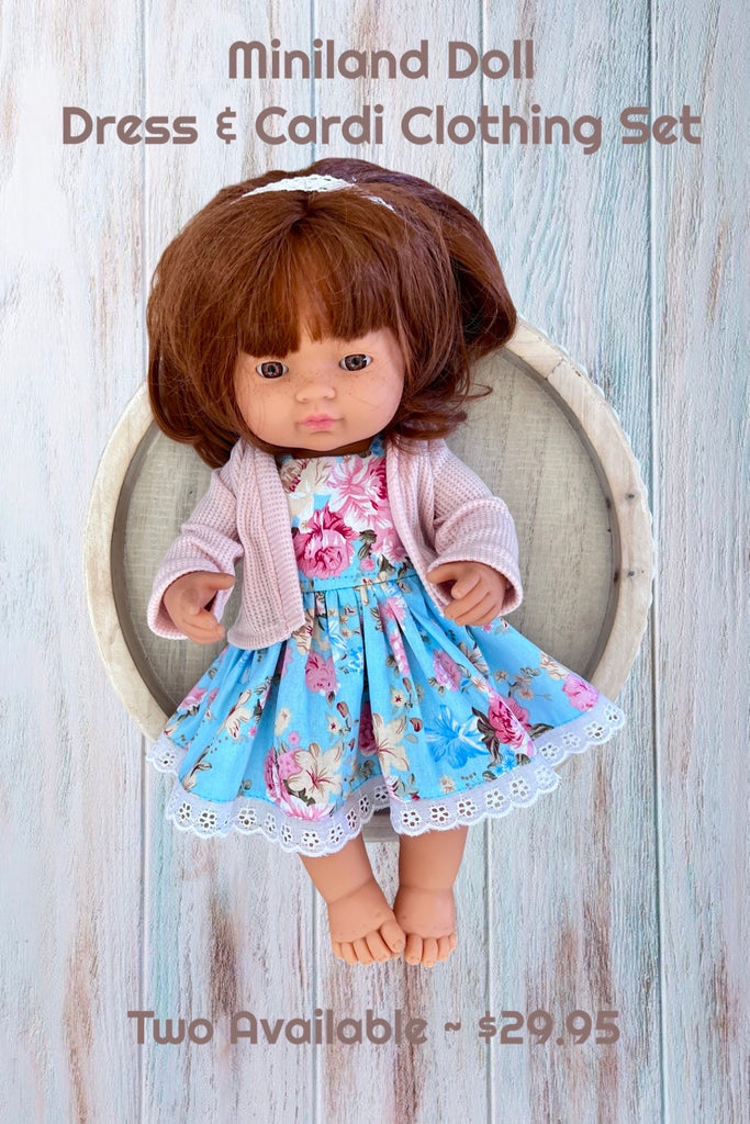 For Donna ~ Miniland Doll Clothing Set ~ Dress & Cardi