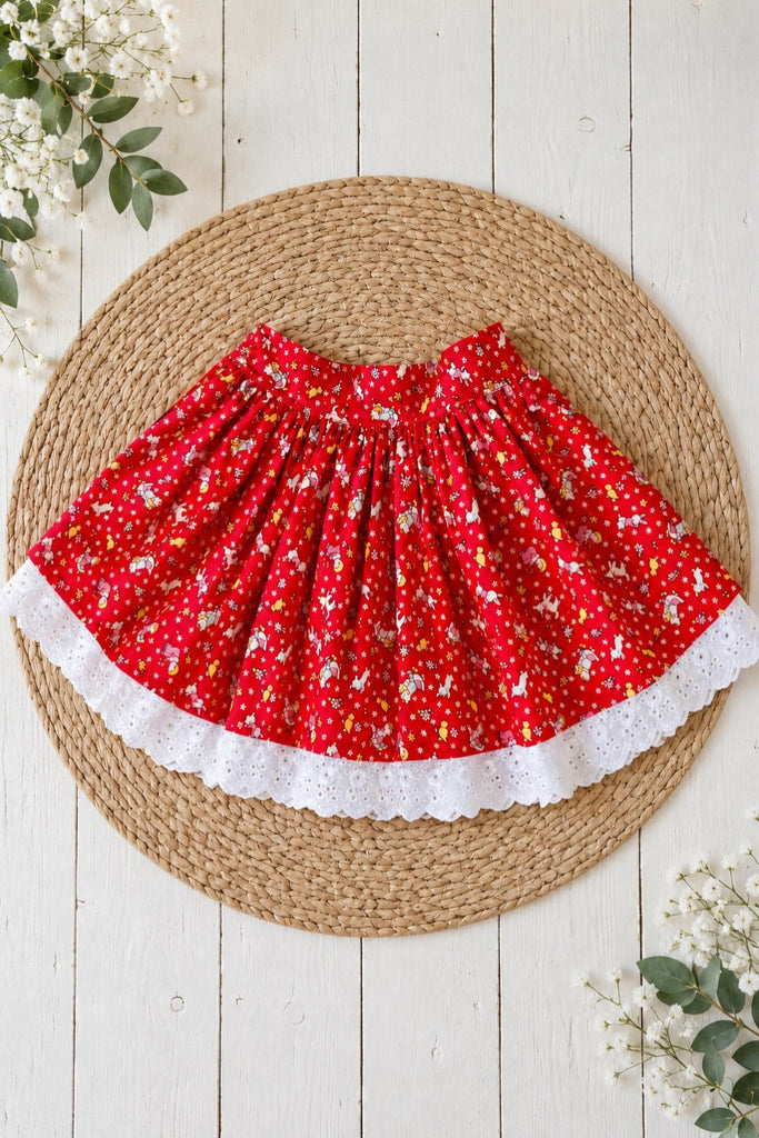 Charlotte Emma Skirt | Vintage Toy Box in Red | Sz 3,4,5