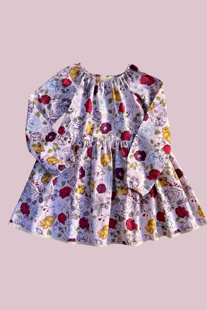 For Teresa | Long Sleeve Vintage Seaside Dress ~ Sz 10 | Berry Blossom