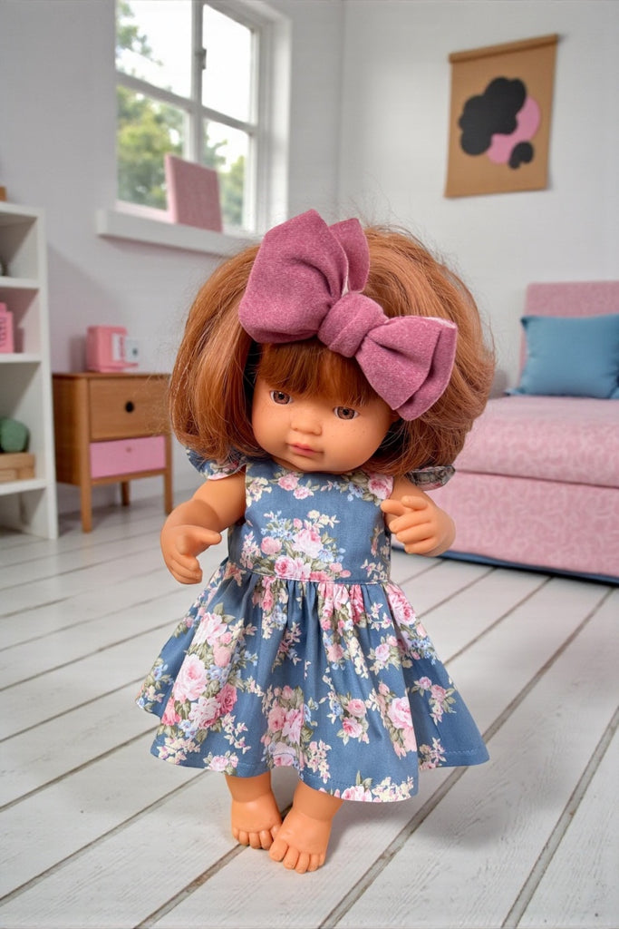 Miniland Doll Tea Party Dress - Lulu Blue
