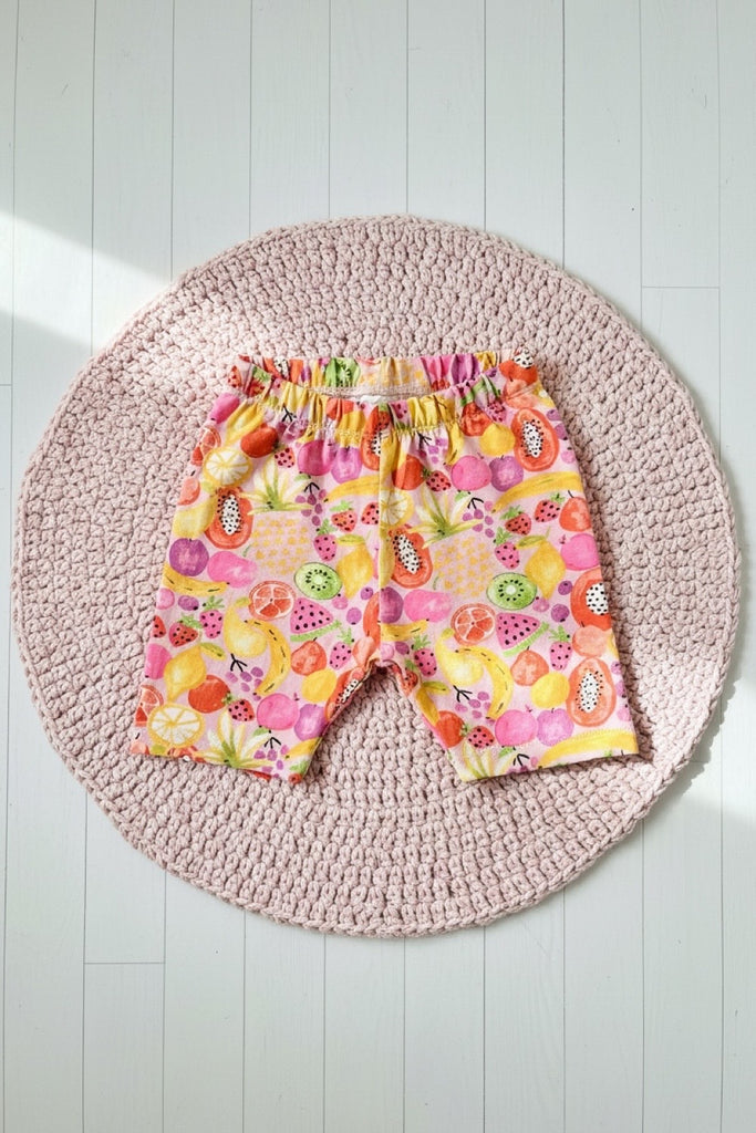 Bike Shorts | ‘Tutti Frutti Dreamland’ | Organic Cotton Spandex | Sz 6 Only