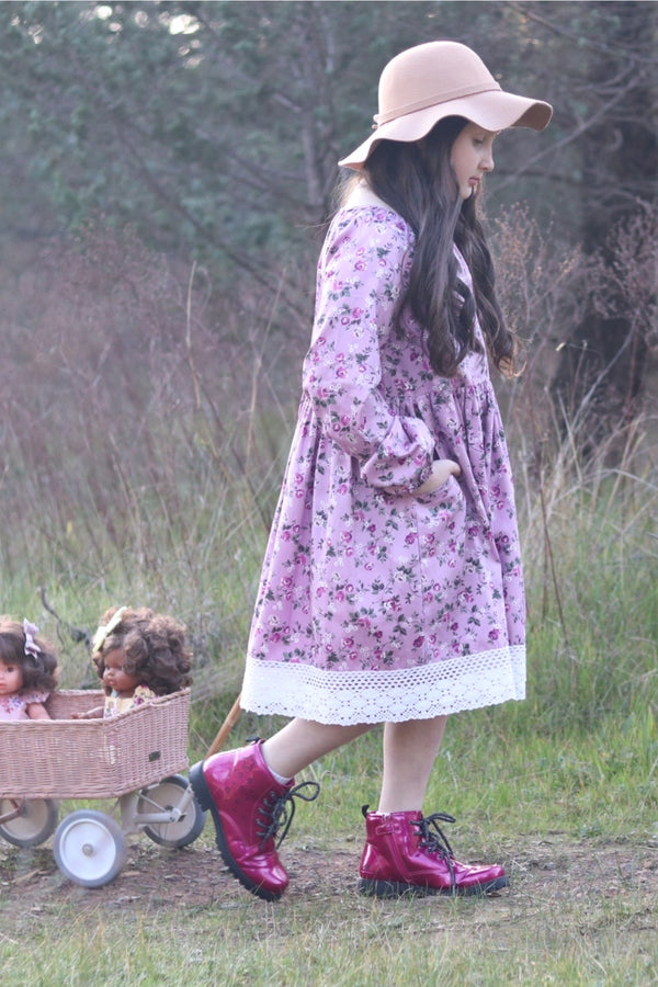 Long Sleeve Seaside Pocket Dress | Anna in Pink Lavender