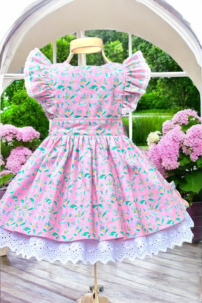 Charlotte Emma Dress | ‘Park Gates’ in Pink
| From the London Parks Collection 
| By Liberty of London