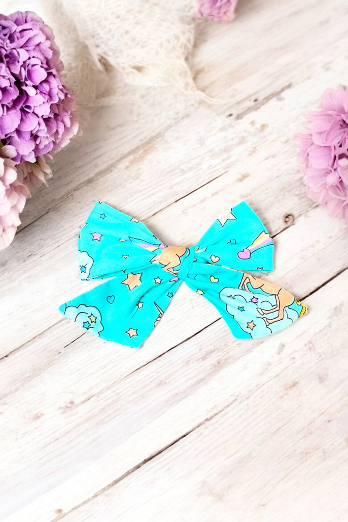 Pinwheel Bow Clip | Unicorns