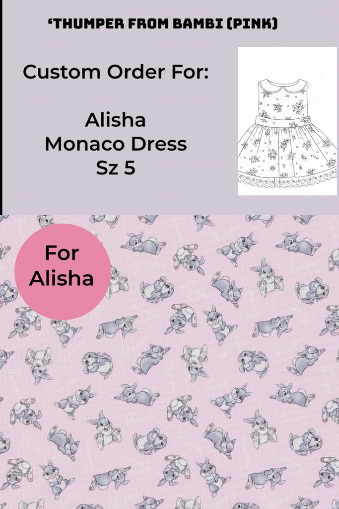 Custom Order for Alisha | Monaco Dress | Thumper in Pink ~ Sz 5