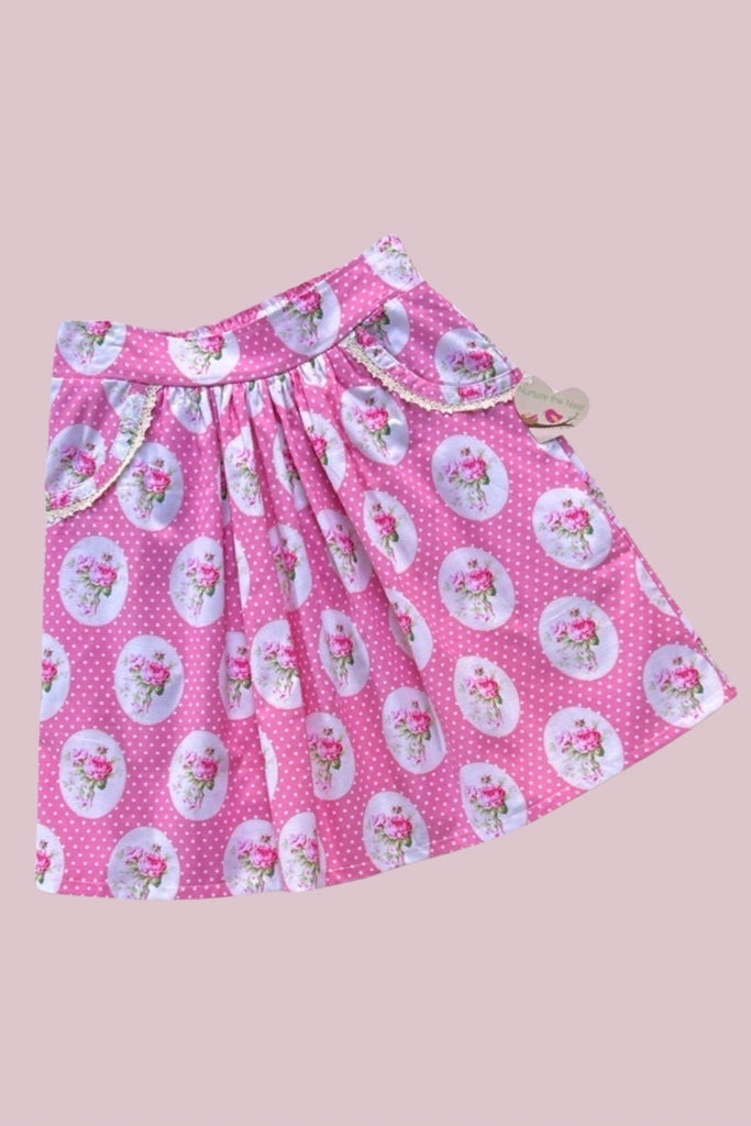 Pocket Skirt | Tanya Whelan Sunshine Roses in Pink ~ Sz 12