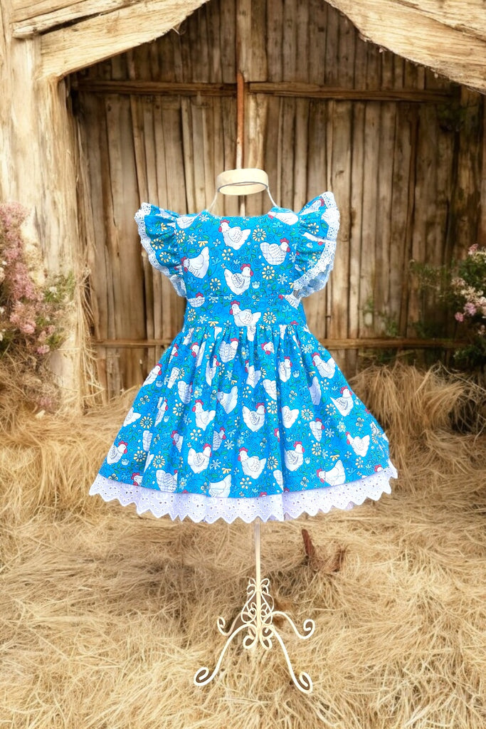 Charlotte Emma Dress | Rooster & Sunflower Toss ~ Sz 4